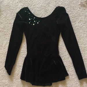 Black velvet figure skating dress